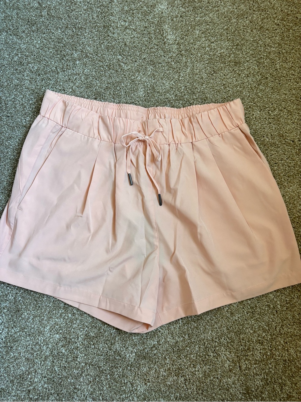 HALARA Blush Pink High-Waist Drawstring Shorts